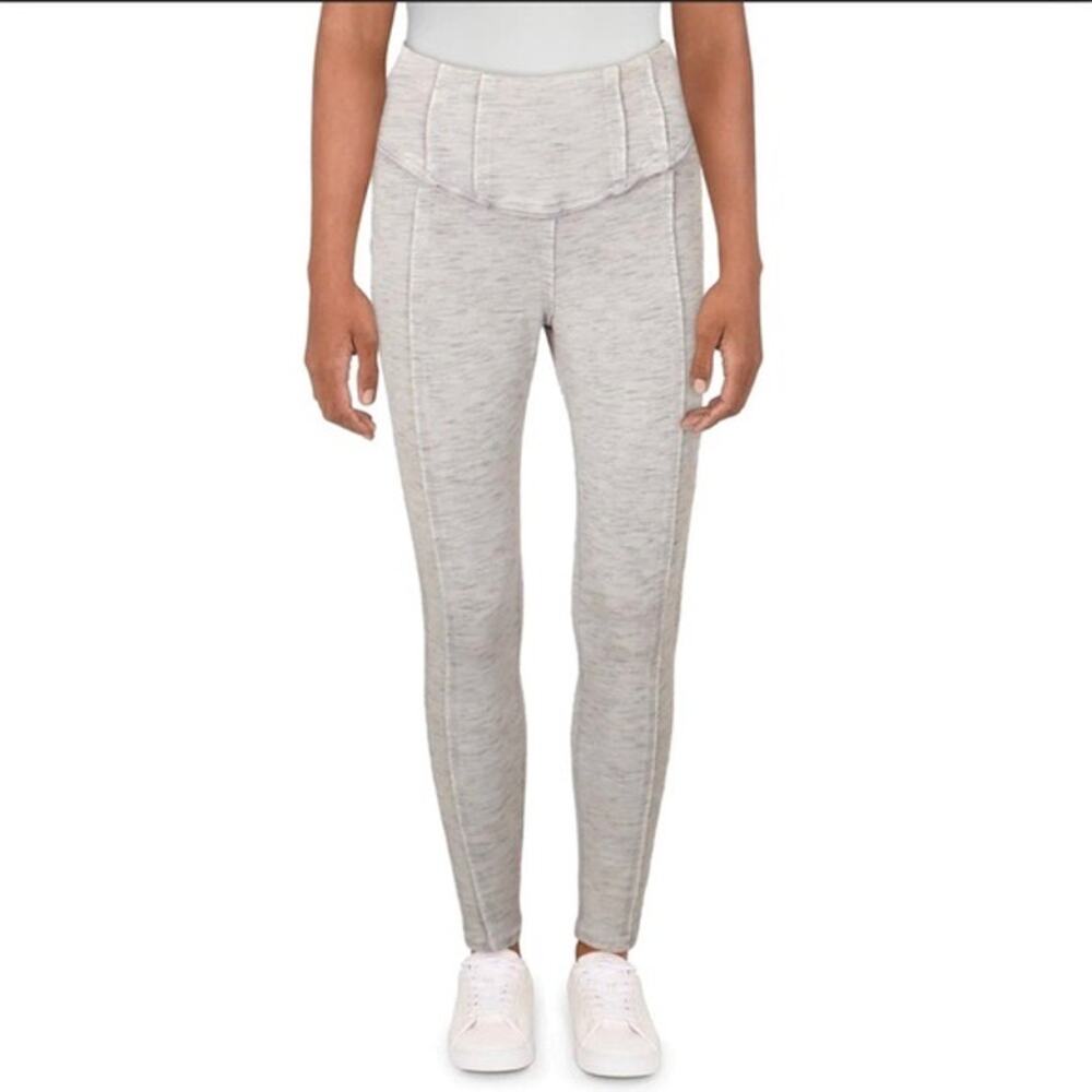 Free People Movement Womens Hybrid Heather Grey High Waisted Leggings Size Small